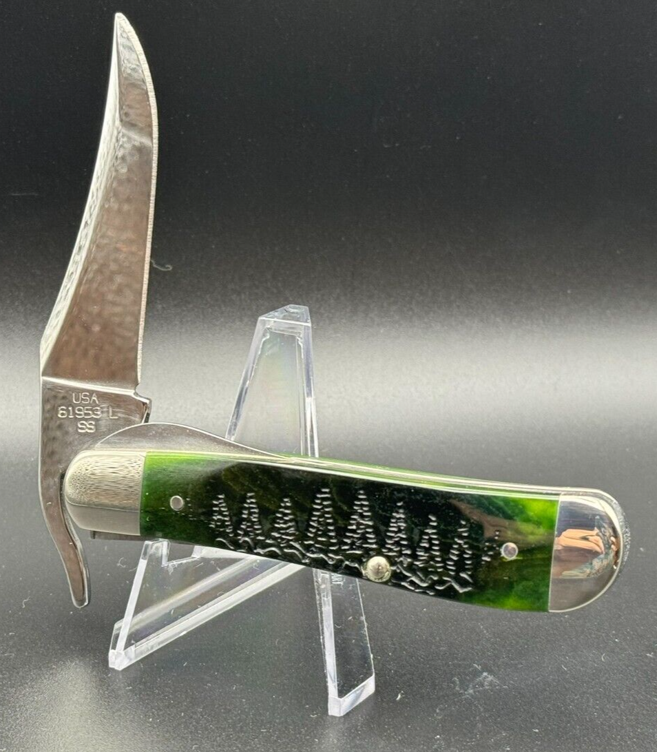 2002 CASE XX RUSSLOCK RED SHEILD GREEN CHRISTMAS TREE KNIFE 61953L SS