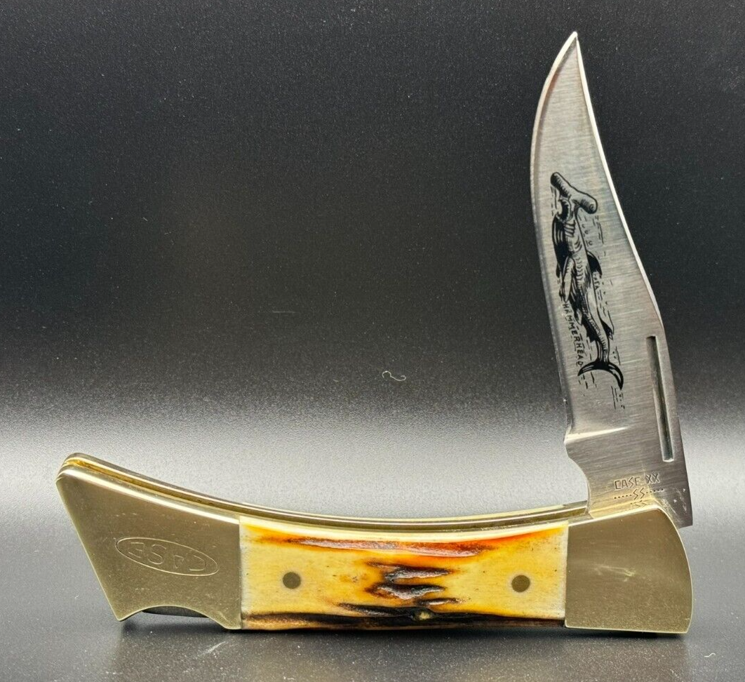 1980 CASE XX HAMMERHEAD KNIFE STAG 10 DOT 5159 L SSP LOCKBACK