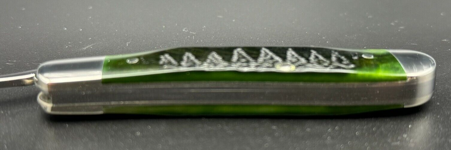 2002 CASE XX RUSSLOCK RED SHEILD GREEN CHRISTMAS TREE KNIFE 61953L SS