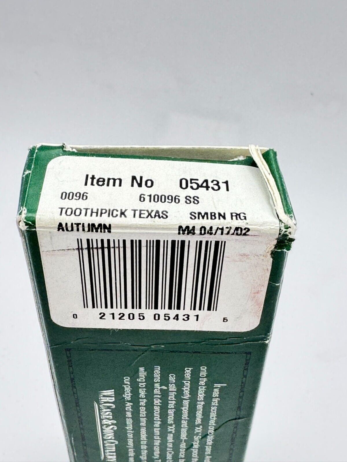 2000 Case XX Autumn Bone Texas Toothpick 610096 SS