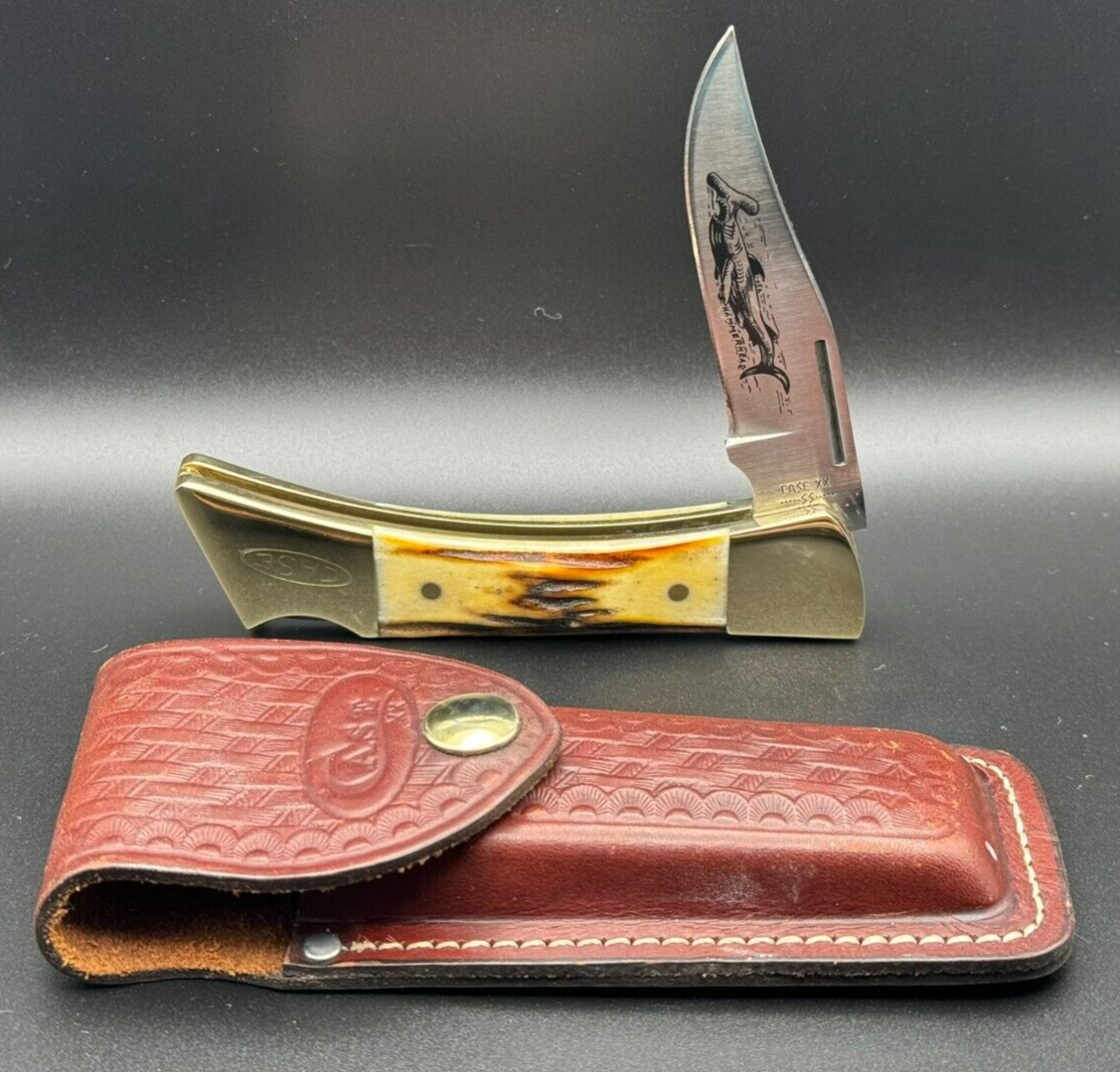 1980 CASE XX HAMMERHEAD KNIFE STAG 10 DOT 5159 L SSP LOCKBACK