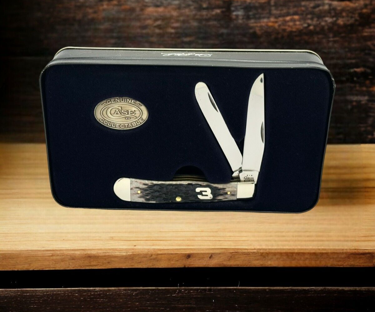 2002 Case XX Tribute to a Legend Dale Earnhardt 6254 Pitch Black Trapper w/Tin