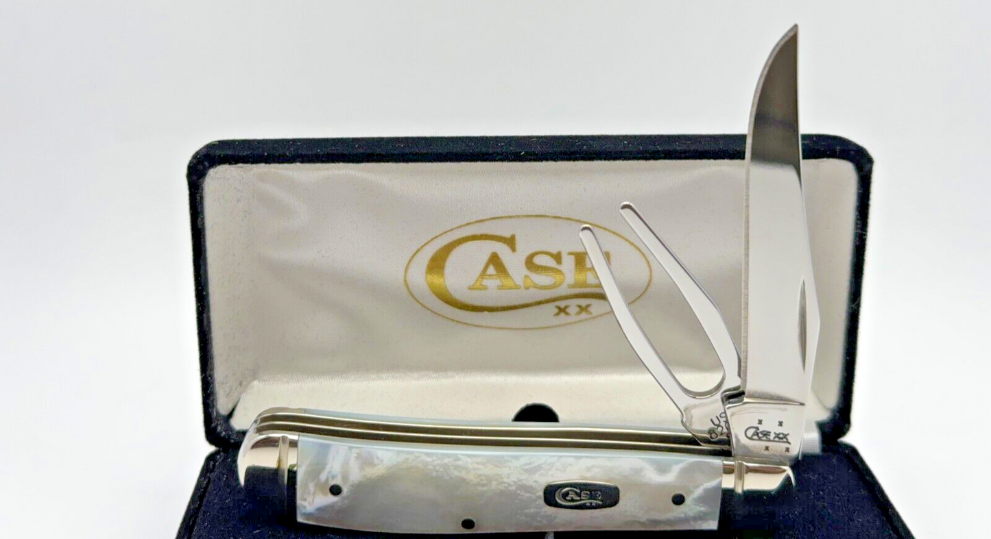 2006 CASE XX MOTHER OF PEARL TRAPPER GOLF KNIFE W/ DIVOT TOOL & MASTERS MARKER