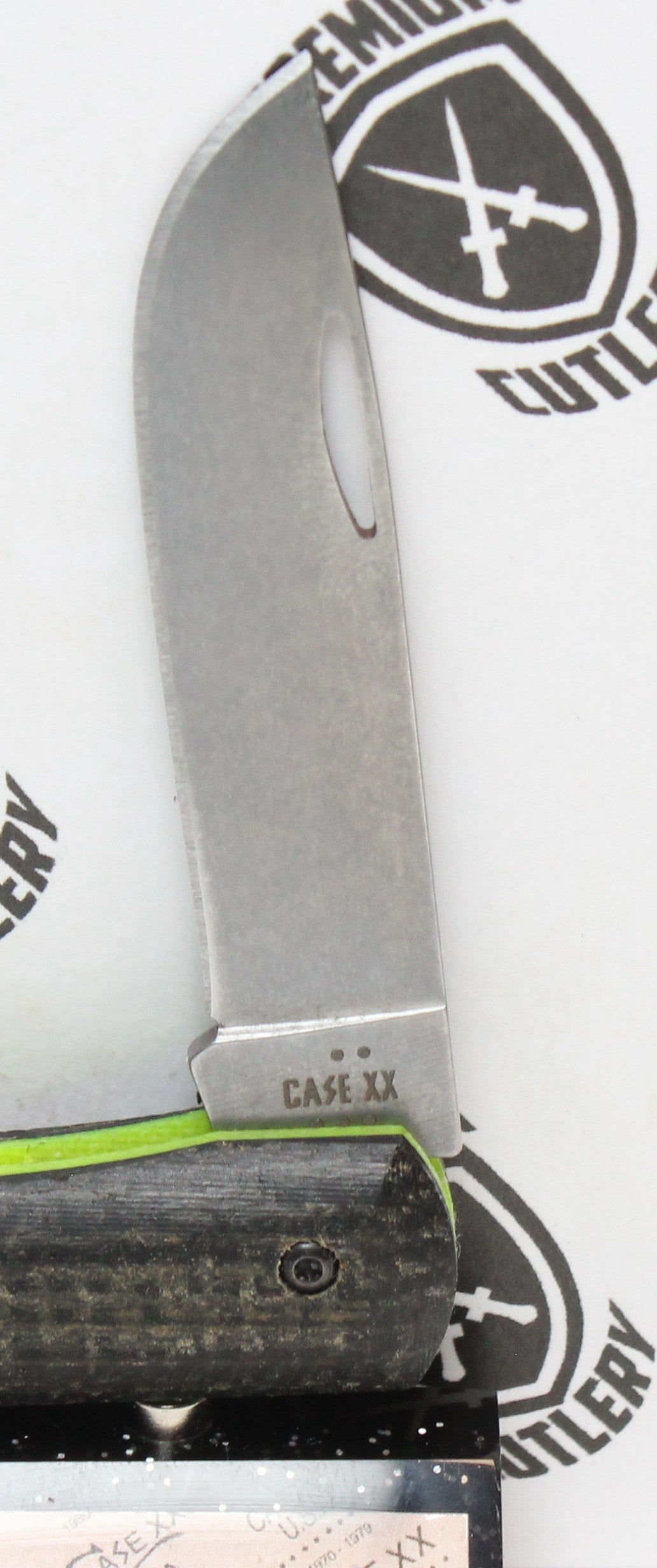 2025 Case XX Black Burlap Laminate DayGlow G10 Crossroads Sod Buster Jr. XR10137