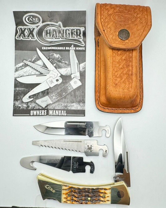 2015 CASE XX AMBER BONE CHANGER COMPLETE W/ SHEATH & BOX