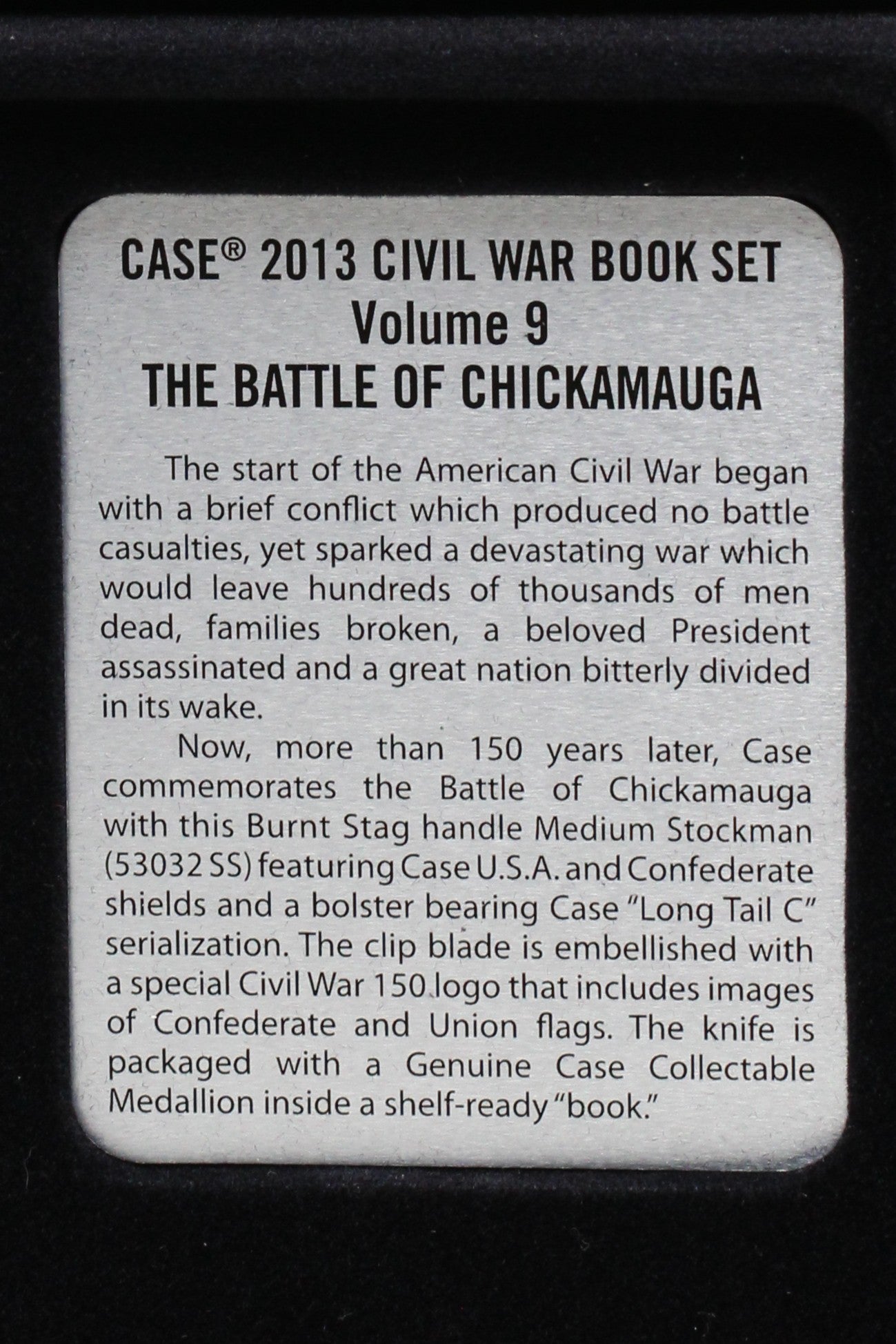Case XX 2013 Civil War 150th Anniversary Commemorative – Volume 9: The Battle of Chickamauga (Serial #082)